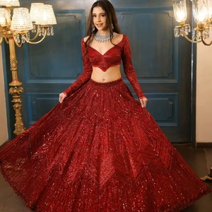 Heavy Party Wear Lehenga Choli Ensemble en fausse Georgette de qualité supérieure avec travail brodé et filet doux Vêtements indiens Dupatta - Product Image 1