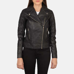 Chaqueta de Motociclista Negra Carolyn, Acolchada, de Piel de Oveja, Bordada Personalizada, Estilo Bomber, para Primavera y Otoño, Estilo Western, Tallas 3XL y 5XL, Poliéster y Algodón - Product Image 4