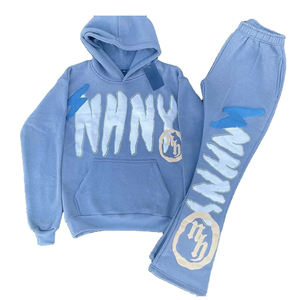 Sweat à capuche surdimensionné en polyester et coton extérieur 350 GSM Pantalon de survêtement 2 pièces Survêtement décontracté pour hommes et femmes - Product Image 6