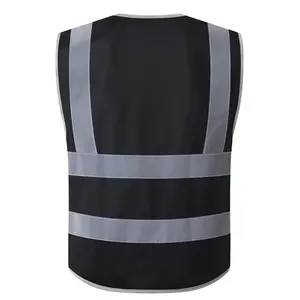 เสื้อกั๊กสะท้อนแสงสำหรับผู้ชายเสื้อกั๊กสะท้อนแสงสำหรับทำงานมองเห็นได้ชัดเจนหลายกระเป๋าออกแบบโลโก้ของคุณเอง - Product Image 5