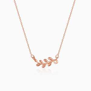 Colgante y Amuleto Minimalista de Hoja en Oro Rosa y Plata 925 - Product Image 2