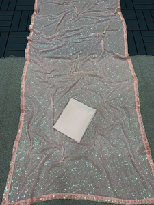 Blouse de luxe royale avec broderie de sequins complexes pour sari indien pakistanais pour les mariages d'été et les célébrations festives - Product Image 5