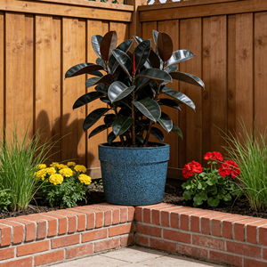 Juego de 3 Macetas de Cerámica Mdj, Redondas, Azules, Texturizadas, para Interiores, Exteriores, Hogar, Jardín, Macetas para Flores - Product Image 5