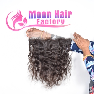 Onda frontal de pelo sin procesar sedosa suave templo indio auténtico, grueso y crudo disponible para la venta del proveedor de fábrica - Product Image 2
