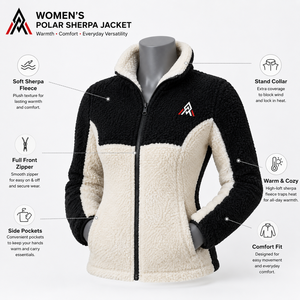 Veste en polaire sherpa personnalisée pour femmes |   Veste d'hiver en peau de mouton berbère à col montant, design réversible, coupe-vent à l'avant - Product Image 6