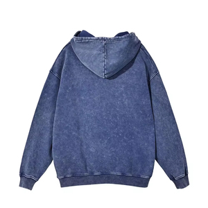 Sweats à capuche unisexes 100% coton délavés à l'acide avec broderie personnalisée, coupe-vent surdimensionné et respirant sans ficelles pour l'hiver - Product Image 2