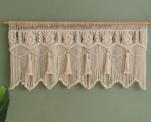 <b>Curtain</b> for Window, <b>Macrame</b> <b>Curtain</b>, Boho Wall Art, Aesthetic Wall Decor, Window Valance - Product Image 1