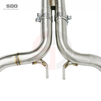 Tuyau d'échappement intermédiaire poli SDO Performance SS304 X-Pipe pour Maserati Levante / Quattroporte GTS 3.8T 2017-2026