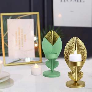 Leaf Candlestick Iron <b>Candle</b> Holder Decorative <b>Taper</b> <b>Candle</b> Stand for Home Decor Dining Table Living Room and Wedding Use - Product Image 3