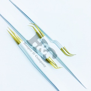 Pinzas para extensión de pestañas con punta de oro blanco, pinzas afiladas de uso Regular, aplicador de pestañas de acero inoxidable sostenible, visón - Product Image 6