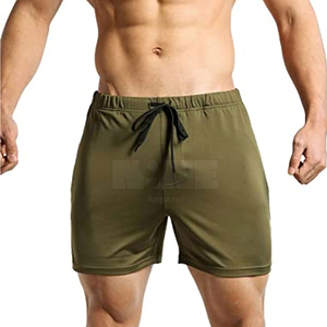 Best Style Men's Mid Waist Button Fly Gym Shorts Solid Pattern Casual Fitness Wear Quick Dry Spandex Polyester Hot Selling New - Product Image 1