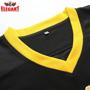 Miglior tessuto di maglia da Hockey, resistente leggero in colore giallo e nero prezzo di fabbrica uniforme della squadra - Product Image 4