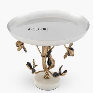 Luxurious Fancy Modern Silver Colored Designing <b>Cake</b> Stand Stylish Large Serving <b>Cake</b> Stand for Wedding Party <b>Cake</b> Decor Stand - Product Image 3