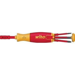 VDE Insulated <b>Screwdriver</b> Bit Set 6-Piece Slotted/PH/PZD-WIHA Magazine Holder in Colored Cardboard Box - Product Image 1