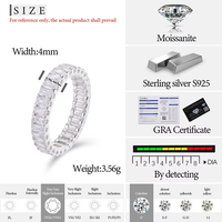 Baguette Pierres VVS1 Moissanite Bague De Mariage pour Femmes/Hommes Doigt Bande De Fiançailles Bijoux en Argent Sterling 925