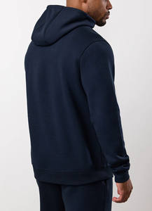 Survêtement pour homme en molleton de coton, sweat-shirt à capuche et jogging à jambe droite, taille plus, logo personnalisé, bleu marine - Product Image 3