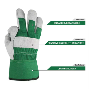 Precio al por mayor Guantes DE TRABAJO Venta caliente Rigger Guantes de trabajo de seguridad Guante de soldadura de cuero dividido de vaca de alta calidad para uso industrial - Product Image 2