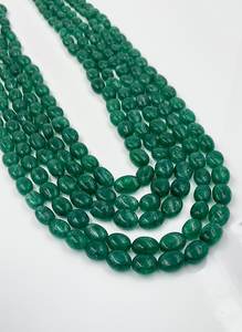 สร้อยคอลูกปัดสีเขียวมรกตเรียบสีเขียวมรกตสายลูกปัดมรกตสำหรับทำเครื่องประดับสร้อยคอสำหรับใส่ในงานปาร์ตี้ - Product Image 2