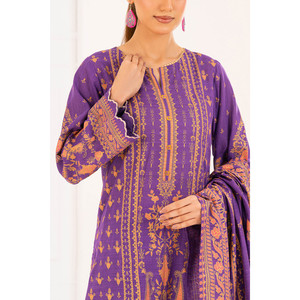 Conjunto de 3 Piezas de Salwar Kameez Khaddar con Estampado Dorado WNS-52031, Vestido Pakistaní para Festivales y Ropa Étnica con Dupatta - Product Image 6