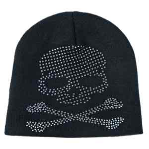 Rhinestone Knit Beanie Black Acrylic <b>Sparkly</b> Crystal Winter Hat Street Wear Studded Design Custom Logo Beanies - Product Image 5