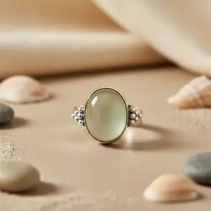 Bague en argent 925 plaqué or rose avec incrustation de pierre de lune, bijoux fantaisie pour femme, taille unique, forme de main, boîte sous licence - Product Image 3