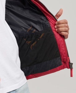 Veste d'hiver pour homme coupe-vent et imperméable, couleur unie, polyester et coton matelassé, avec doublure en polaire, veste matelassée - Product Image 4