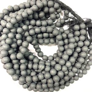 Haute qualité 20mm Shungite Agate perles pierres précieuses noires naturelles IGI certifié produit en vrac pour la fabrication de bijoux conception de collier - Product Image 6