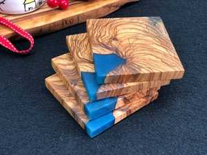 High Quality Customizable Epoxy Resin <b>Coasters</b> Premium Handmade Wood <b>Coasters</b> for Coffee Tea <b>Drinks</b> Promotional <b>Coasters</b> - Product Image 3