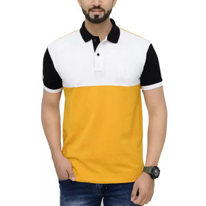 Polo en tissu confortable design unique couleur unie vêtements décontractés hommes polo nouveauté confortable fit hommes polo - Product Image 1
