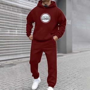 Ensemble de survêtements pour hommes Athletic 2 pièces uni décontracté avec fermeture éclair tenue de jogging à manches longues pour hommes - Product Image 5