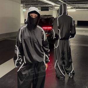 Conjunto Deportivo Personalizado con Sudadera con Cremallera Reflectante de 3m y Pantalones Deportivos de Nailon, Chaqueta Cortavientos Ligera - Product Image 2