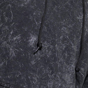 Vente en gros Pull à capuche personnalisé délavé à l'acide Taille XS Surdimensionné Manches longues Vintage Délavé Détresse Lavé Noir Polaire Hiver Imprimé - Product Image 3