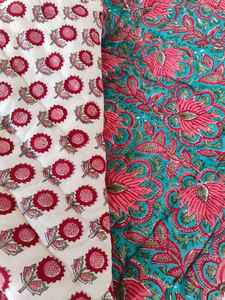 Edredón de Algodón con Estampado Floral Hecho a Mano, Tamaño Queen, Jaipuri Razai, Manta Cálida para Invierno - Product Image 3