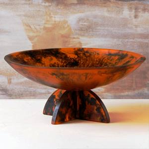 Service rond en résine polie bleu et blanc fait à la main - Écologique d'origine indienne Vaisselle décorative pour les fêtes - Product Image 5