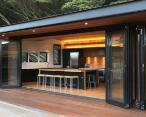 NGOCDIEP-DPro Puertas plegables modernas de aluminio 6063-T6 Puerta plegable de vidrio con aislamiento térmico y acústico para exteriores comerciales y de hoteles - Product Image 4