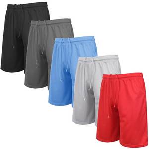 Paquete de 5 pantalones cortos de lona transpirables ligeros para hombre 100% algodón cristal sólido - Product Image 1