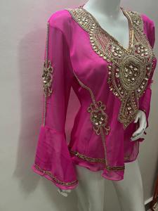 Vintage High Street Casual Party Club Beach Wear New Design <b>Long</b> <b>Sleeve</b> Sequin <b>Top</b> Hand Embroidered Blouses Sexy Spring Nonwoven - Product Image 5