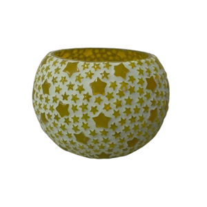 Événement Décoration Métal Votive Titulaire Jaune Étoile Mosaïque Bougeoir Pour Jardin Décor À La Main Personnalisé - Product Image 1
