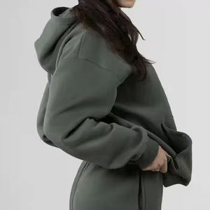 Wholesale Custom High Quality Women's Standard Hoodie Heavyweight Oversized Casual <b>Hoody</b> Anti-pilling 450g <b>Fleece</b> Hoodie - Product Image 6