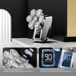 Afeitadora Eléctrica Recargable USB para Hombre, Maquinilla de Afeitar Rotatoria, Resistente al Agua IPX7, Cortadora en Húmedo/Seco, Kit de Cuidado Personal 5 en 1 - Product Image 4