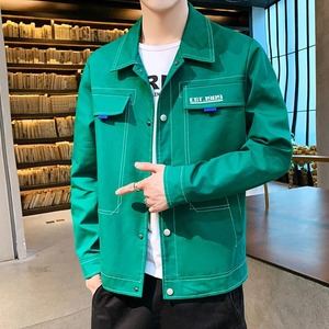 Men's Retro Hip Hop Leather Jacket Street Fashion Windbreaker Biker Coat with PU Letter Embroidery Black White Green Canvas - Product Image 6