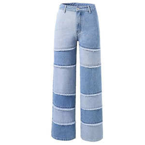 Vente en gros OEM Pantalon en denim skinny brodé mi-haut personnalisé pour femmes-Jean élastique décontracté en coton de couleur unie - Product Image 5