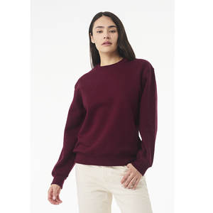 Bella Canvas nueva moda logotipo bordado personalizado polar cuello redondo negro algodón liso sudadera para hombres - Product Image 4