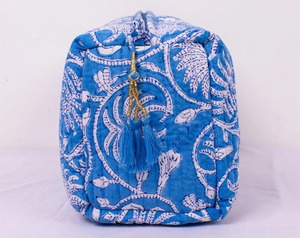 Ensemble de 3 étuis en coton vintage personnalisables écologiques grande capacité impression en bloc fermeture à glissière maquillage de voyage résistant à l'eau - Product Image 4