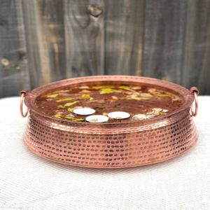 Cuenco de masaje redondo de cobre hecho a mano con acabado liso para spa de pies multifuncional, pedicura y tratamiento cosmético - Product Image 4