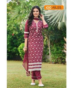 Fête coton Anarkali Kurta ensemble pour femmes filles prêt à l'emploi cousu Dupatta Salwar vêtements fabricant de vêtements Inde - Product Image 5