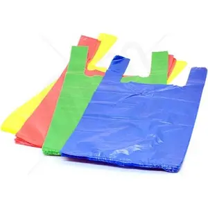 Sacos de transporte de colete de supermercado alças de camiseta saco de supermercado embalagem colorida produto de qualidade feito no Vietnã preço acessível