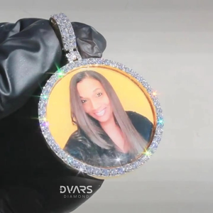 จี้รูปภาพพรีเมียมแบบเย็นสำหรับผู้ชาย/ผู้หญิง เงินแท้ 925 ประดับโมอิสซาไนต์ ชุบทองคำขาว โรเดียม ดีไซน์หรูหรา - Product Image 5