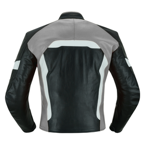 Chaqueta de motociclismo de cuero genuino negro/rojo/blanco de piel de vaca para hombre, protecciones CE, chaqueta de moto de carreras para hombre - Product Image 6