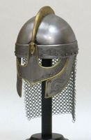Casque Viking Historique, Armure de Loup, Acier Plaqué Argent Poli, Style Moderne Antique Médiéval Vintage, Croix Angélique Décorative, Seax